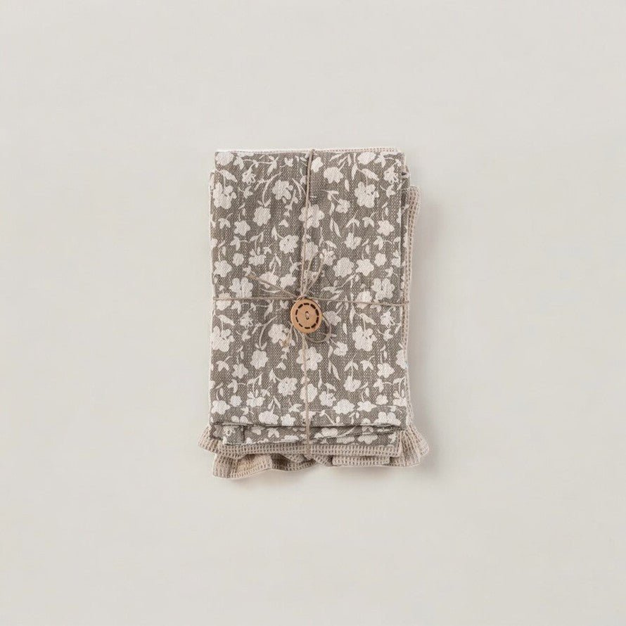 Cotton Slub Printed & Cotton Waffle Tea Towels - Izaria Home
