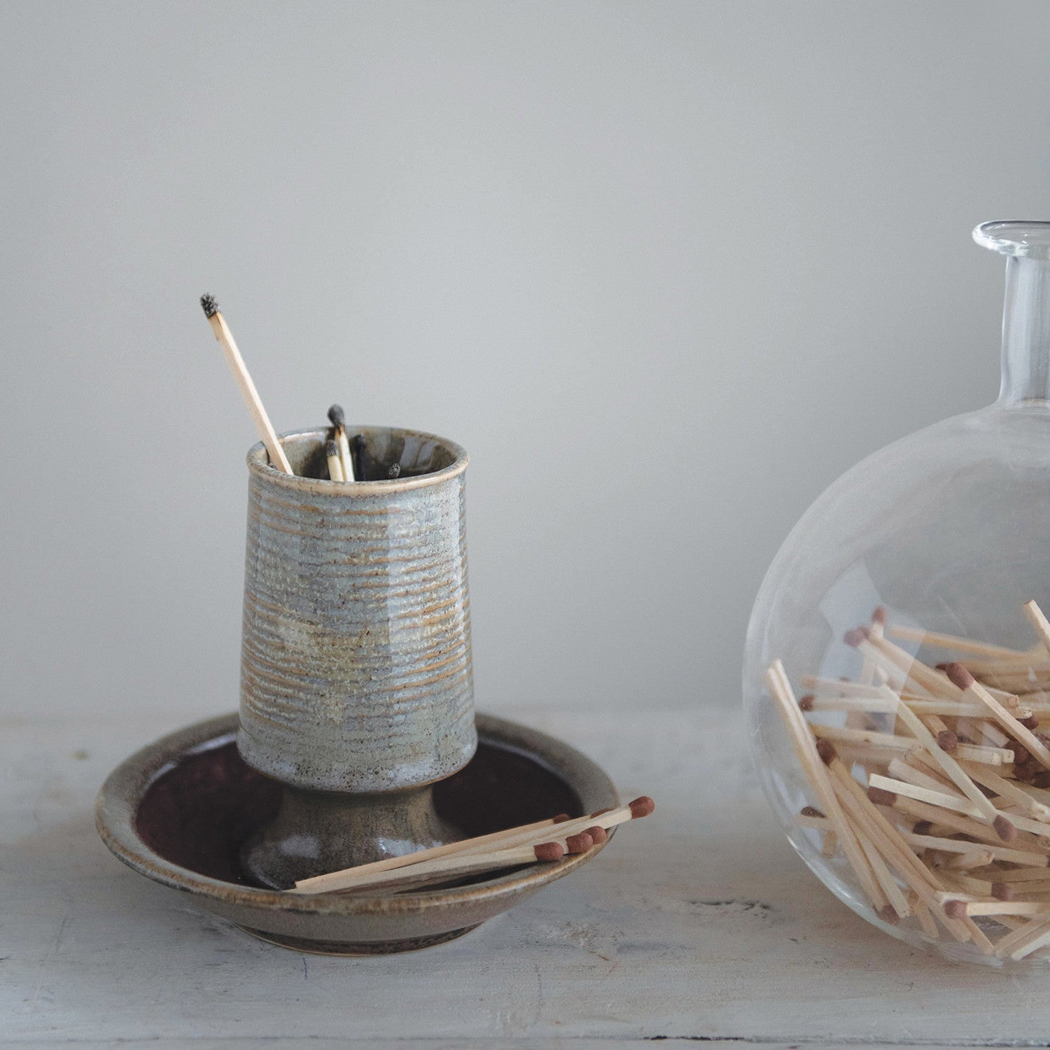 Stoneware Match Holder - Izaria Home