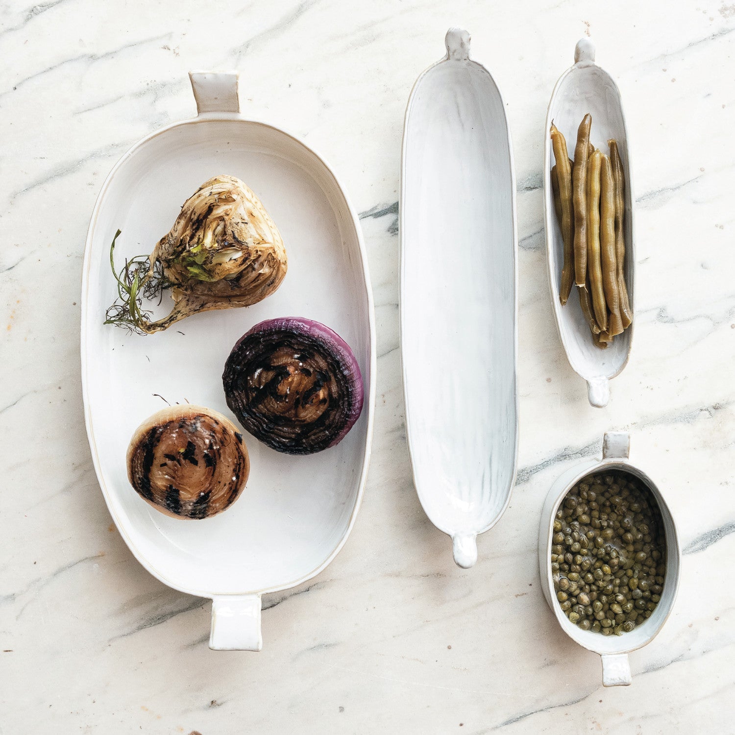 White Stoneware Dish - Izaria Home